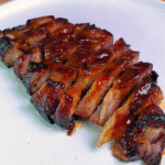 air fried char siu serve on plate