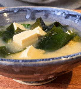 miso soup in a bowl