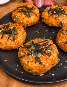 air fryer kimchi riceballs