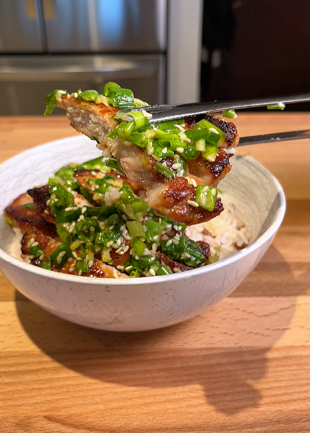 scallion oil pork chops