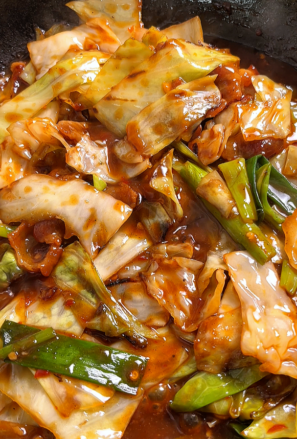 pork belly cabbage stir fry