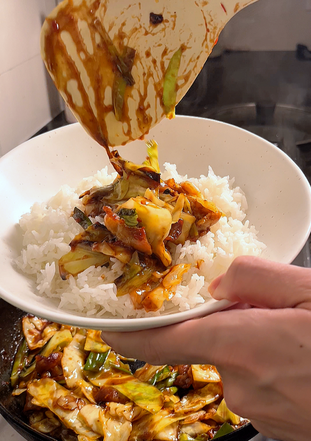 pork belly cabbage stir fry