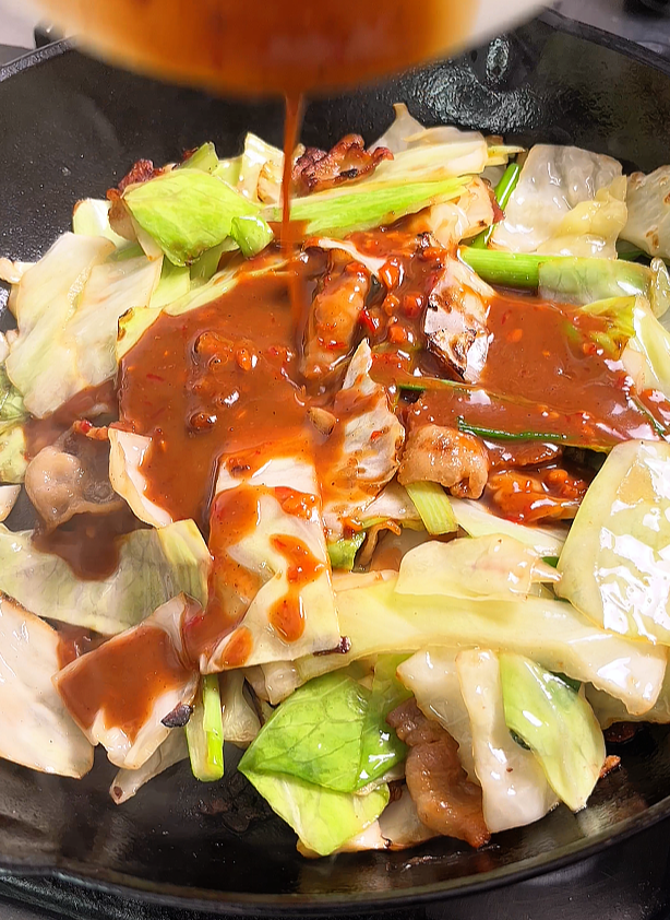 pork belly cabbage stir fry