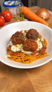Easy Spaghetti and Meatballs with Ricotta Cheese​