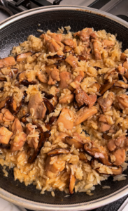 one pan chicken mushroom rice