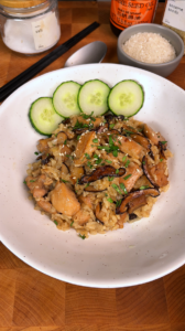 One Pan Chicken Mushroom Rice (Easy Shiitake Rice Bowl)