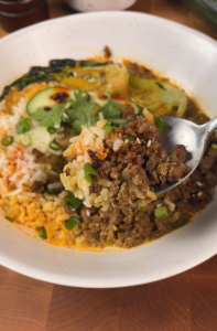 Ground Beef Coconut Curry Bowl